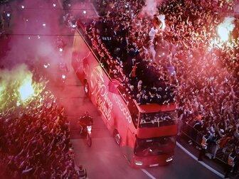 Marokkos Nationalmannschaft in Rabat gefeiert