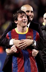 Star-Coach Pep Guardiola trainierte Lionel Messi einst beim FC Barcelona. Star-Coach Pep Guardiola trainierte Lionel Messi einst beim FC Barcelona.