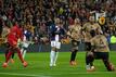 Auch Superstar Kylian Mbappé (M) konnte die PSG-Niederlage nicht verhindern.