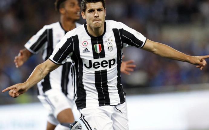 Alvaro Morata gelingt in der Nachspielzeit der entscheidende Treffer. Foto: Riccardo Antimiani
<br>dpa-infocom GmbH