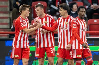 Bereit jeden Spieltag ans Limit zu gehen: Die Spieler von Union Berlin bejubeln einen Treffer gegen den FSV Mainz 05. Bereit jeden Spieltag ans Limit zu gehen: Die Spieler von Union Berlin bejubeln einen Treffer gegen den FSV Mainz 05.