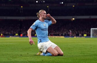 Erling Haaland erzielte für Manchester City das dritte Tor. Erling Haaland erzielte für Manchester City das dritte Tor.