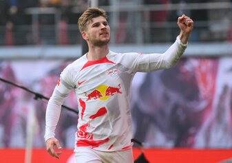 Leipzigs Timo Werner jubelt nach seinem Tor zum 1:0. Leipzigs Timo Werner jubelt nach seinem Tor zum 1:0.