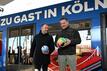 DFB-Coach Hansi Flick (l) und Handball-Bundestrainer Alfred Gislason zu Gast in Köln.