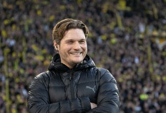 Trainer Edin Terzic spielt mit dem BVB um die deutsche Meisterschaft. Trainer Edin Terzic spielt mit dem BVB um die deutsche Meisterschaft.