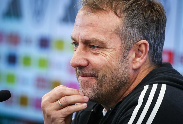 Bundestrainer Hansi Flick bei einer Pressekonferenz auf dem DFB-Campus in Frankfurt/Main.