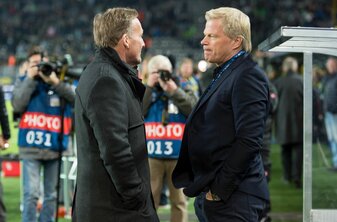 Oliver Kahn (r) unterhält sich mit Dortmunds Geschäftsführer Hans-Joachim Watzke. Oliver Kahn (r) unterhält sich mit Dortmunds Geschäftsführer Hans-Joachim Watzke.