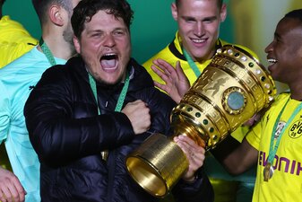 Trainer Edin Terzic will erneut mit den Dortmundern den Pokal gewinnen. Trainer Edin Terzic will erneut mit den Dortmundern den Pokal gewinnen.