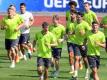 Alle 23 Spieler sind beim Training anwesend. Foto: Arne Dedert