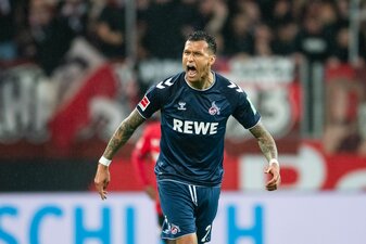 Mit seinem Doppelpack verhalf Davie Selke dem 1. FC Köln zu drei Punkten in Leverkusen. Mit seinem Doppelpack verhalf Davie Selke dem 1. FC Köln zu drei Punkten in Leverkusen.