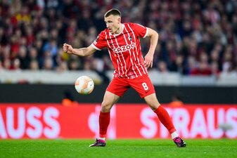 Freiburgs Maximilian Eggestein richtet eine Kampfansage an den 1. FC Union. Freiburgs Maximilian Eggestein richtet eine Kampfansage an den 1. FC Union.