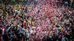 Feyenoord-Fans feiern den vorzeitigen Gewinn der Meisterschaft.