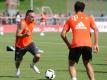 Franck Ribéry (l) beim Bayern-Training. Foto: Andreas Gebert