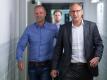 Sportdirektor Holger Fach und Präsident Rüdiger Fritsch hoffen auf den Schlussverkauf zum Ende der Transferperiode. Foto: Boris Roessler