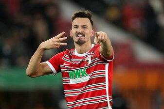 Mergim Berisha hat das Interesse des VfL Wolfsburg geweckt. Als seinen Nachfolger hat der FC Augsburg Mathys Tel im Blick. Foto: Adam Pretty/Getty Images Mergim Berisha hat das Interesse des VfL Wolfsburg geweckt. Als seinen Nachfolger hat der FC Augsburg Mathys Tel im Blick. Foto: Adam Pretty/Getty Images