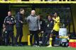 DORTMUND, GERMANY - APRIL 08: Youssoufa Moukoko of Borussia Dortmund celebrates with Edin Terzic, Head Coach of Borussia Dortmund, after scoring their sides second goal during the Bundesliga match bet