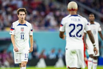 Der Amerikaner Brenden Aaronson (l) soll beim 1. FC Union auf dem Zettel stehen. Der Amerikaner Brenden Aaronson (l) soll beim 1. FC Union auf dem Zettel stehen.
