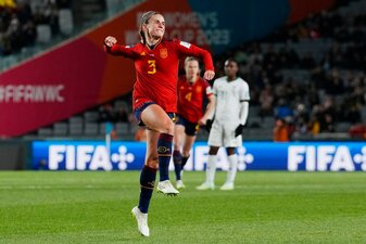 Die Spanierin Teresa Abelleira feiert ihren Führungstreffer. Die Spanierin Teresa Abelleira feiert ihren Führungstreffer.