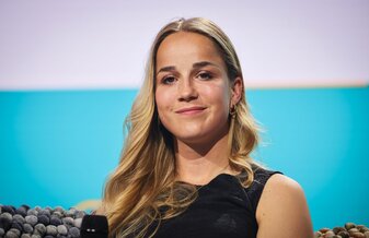 Tippt auf ein 3:0 der deutschen Elf gegen Südkorea: Bayerns Giulia Gwinn. Tippt auf ein 3:0 der deutschen Elf gegen Südkorea: Bayerns Giulia Gwinn.