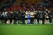 Die deutsche Mannschaft steht nach dem WM-Aus geschlossen im Kreis zusammen.