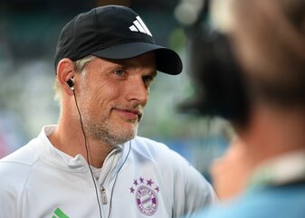 Bayerns Trainer Thomas Tuchel zeigte sich zufrieden. Bayerns Trainer Thomas Tuchel zeigte sich zufrieden.