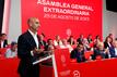 Luis Rubiales, Präsident des spanischen Fußballverbandes RFEF, spricht bei der Außerordentlichen Generalversammlung des Verbandes in Madrid.