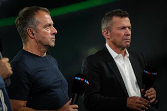 Lothar Matthäus (r) mit Hansi Flick. «Das ist ja gekommen von einer Sekunde auf die andere», sagt Matthäus über die Berufung von Andreas Rettig zum neuen Geschäftsführer Sport beim Deutschen Fu Lothar Matthäus (r) mit Hansi Flick. «Das ist ja gekommen von einer Sekunde auf die andere», sagt Matthäus über die Berufung von Andreas Rettig zum neuen Geschäftsführer Sport beim Deutschen Fu