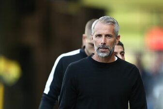 Leipzigs Trainer Marco Rose im Stadion. Leipzigs Trainer Marco Rose im Stadion.
