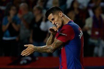 João Cancelo erzielte den entscheidenden Treffer für den FC Barcelona. João Cancelo erzielte den entscheidenden Treffer für den FC Barcelona.