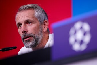 Trainer Marco Rose trifft mit RB Leipzig auf Man City. Trainer Marco Rose trifft mit RB Leipzig auf Man City.