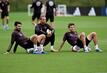 Ilkay Gündogan (l-r), Leroy Sane und Thomas Müller beim Training in Foxborough.