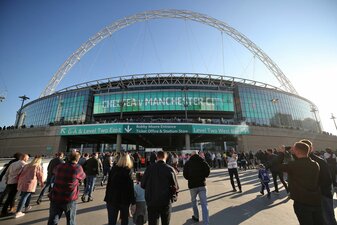 Das Wembley-Stadion wird nicht in israelischen Farben angeleuchtet. Das Wembley-Stadion wird nicht in israelischen Farben angeleuchtet.