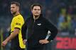 Das Debüt von Niclas Füllkrug (l., mit Dortmund-Coach Edin Terzic) beim BVB endete gegen den 1. FC Heidenheim (2:2) in einer herben Enttäuschung. Foto: UWE KRAFT / AFP via Getty Images.