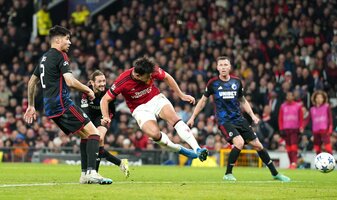 Köpfte Manchester United gegen den FC Kopenhagen in Führung: Harry Maguire (M). Köpfte Manchester United gegen den FC Kopenhagen in Führung: Harry Maguire (M).