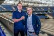 Schalkes Sportdirektor André Hechelmann (l) und Sportvorstand Peter Knäbel.