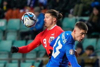 Die Österreicher um Marcel Sabitzer (l) setzten sich in Estland mit 2:0 durch. Die Österreicher um Marcel Sabitzer (l) setzten sich in Estland mit 2:0 durch.