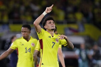 Kolumbiens Luis Díaz erzielte zwei Tore gegen Brasilien. Kolumbiens Luis Díaz erzielte zwei Tore gegen Brasilien.