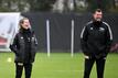 Interimstrainer Marco Grote und Co-Trainerin Marie-Louise Eta leiteten das erstes Training.