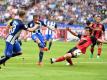 Vladimir Darida schießt das 1:0 für Berlin. Foto: Soeren Stache
<br>dpa-infocom GmbH