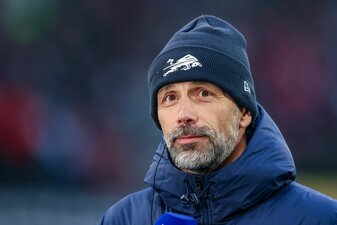Leipzigs Trainer Marco Rose sieht in Stürmer Loïs Openda großes Potenzial. Leipzigs Trainer Marco Rose sieht in Stürmer Loïs Openda großes Potenzial.