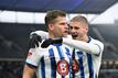 Mit drei Toren Herthas Matchwinner gegen Elversberg: Florian Niederlechner (l).