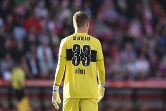 Bayern-Leihgabe Nübel ist beim VfB Stuttgart voll eingeschlagen. Foto: Maja Hitij/Getty Images Bayern-Leihgabe Nübel ist beim VfB Stuttgart voll eingeschlagen. Foto: Maja Hitij/Getty Images