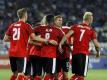 Die Österreicher feiern ihren 2:1-Sieg in Georgien. Foto: Zurab Kurtsikidze
