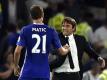 Trainer Antonio Conte (r) ist beim FC Chelsea gewohnt emotional an der Seitenlinie. Foto: Hannah Mckay