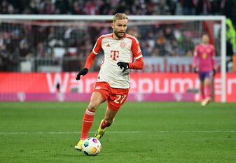 Konrad Laimer kehrte am Mittwoch ins Teamtraining der Bayern zurück. Konrad Laimer kehrte am Mittwoch ins Teamtraining der Bayern zurück.
