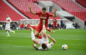 Der Kölner Torschütze Eric Martel ist vor dem nächsten Spiel gegen Bayer Leverkusen optimistisch. Der Kölner Torschütze Eric Martel ist vor dem nächsten Spiel gegen Bayer Leverkusen optimistisch.