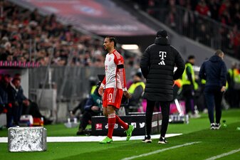 Wurde gegen Leipzig von Trainer Thomas Tuchel ausgewechselt: Leroy Sané (l). Wurde gegen Leipzig von Trainer Thomas Tuchel ausgewechselt: Leroy Sané (l).