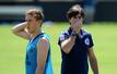 Der damalige Bundestrainer Joachim Löw (r) und Max Kruse.