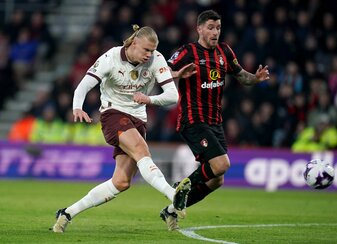 Schießt beim Match gegen Luton Town fünf Tore: Erling Haaland. Schießt beim Match gegen Luton Town fünf Tore: Erling Haaland.
