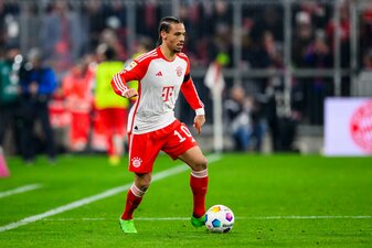 Hat Probleme mit der Patellasehne am Knie: Bayerns Leroy Sane. Hat Probleme mit der Patellasehne am Knie: Bayerns Leroy Sane.